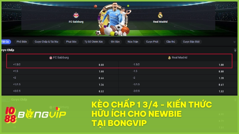 Kèo chấp 1 3/4 – Kiến thức hữu ích cho newbie tại BONGVIP